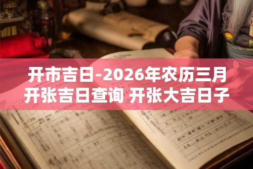 开市吉日-2026年农历三月开张吉日查询 开张大吉日子