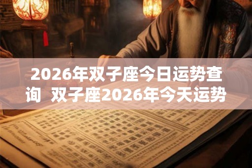 2026年双子座今日运势查询 双子座2026年今天运势星座屋 2026年双子座今日运势查询 双子座2026年今天运势星座屋