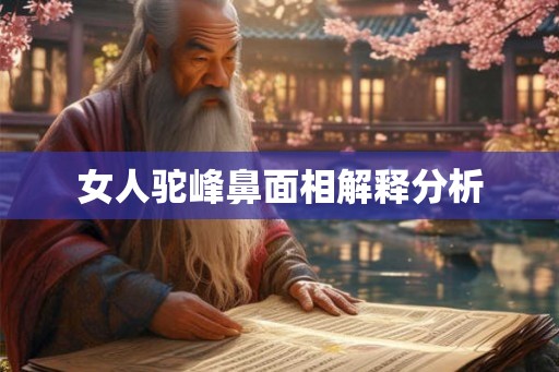 女人驼峰鼻面相解释分析