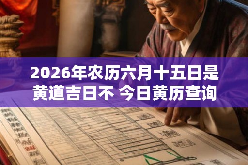 2026年农历六月十五日是黄道吉日不 今日黄历查询