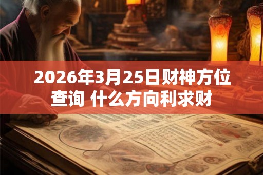 2026年3月25日财神方位查询 什么方向利求财