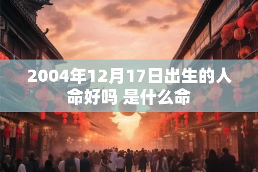 2004年12月17日出生的人命好吗 是什么命