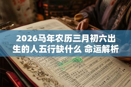 2026马年农历三月初六出生的人五行缺什么 命运解析八字起名农历 2026马年农历三月初六出生的人五行缺什么 命运解析八字起名农历