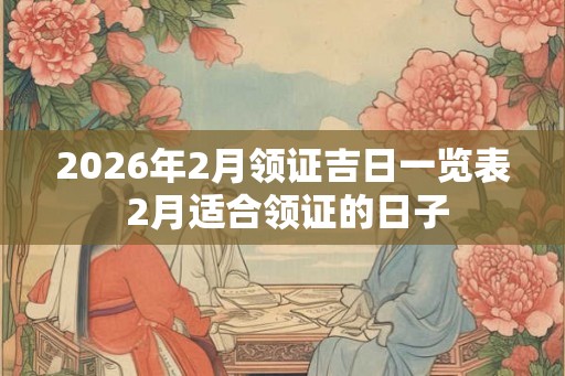 2026年2月领证吉日一览表 2月适合领证的日子 2026年2月领证吉日一览表 2月适合领证的日子