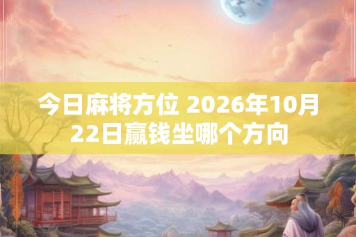 今日麻将方位 2026年10月22日赢钱坐哪个方向