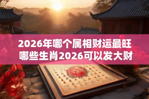 2026年哪个属相财运最旺 哪些生肖2026可以发大财