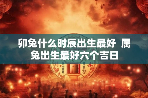 卯兔什么时辰出生最好  属兔出生最好六个吉日