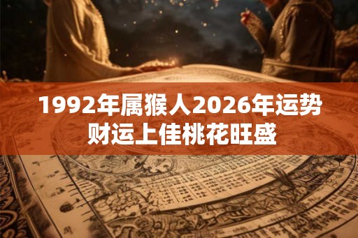 1992年属猴人2026年运势 财运上佳桃花旺盛