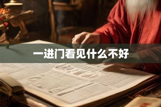一进门看见什么不好