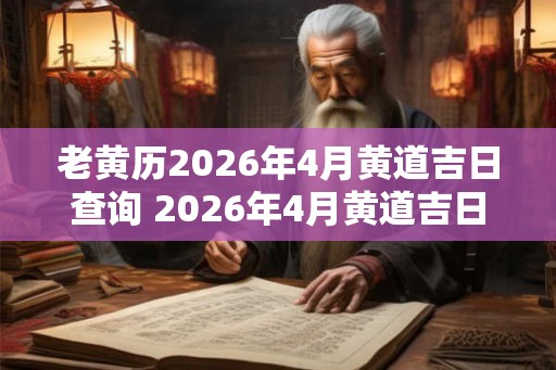 老黄历2026年4月黄道吉日查询 2026年4月黄道吉日在老黄历上是哪些