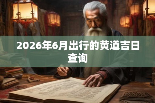 2026年6月出行的黄道吉日查询