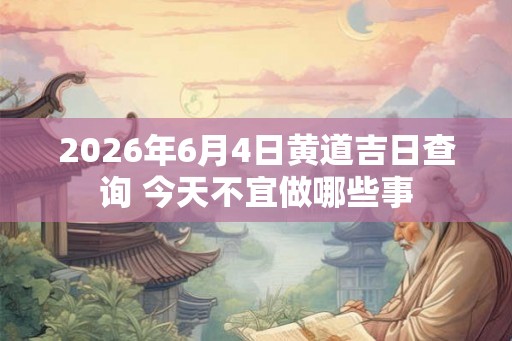 2026年6月4日黄道吉日查询 今天不宜做哪些事