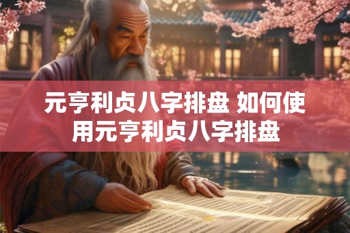 元亨利贞八字排盘 如何使用元亨利贞八字排盘 元亨利贞八字排盘 如何使用元亨利贞八字排盘