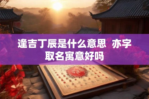 逢吉丁辰是什么意思  亦字取名寓意好吗