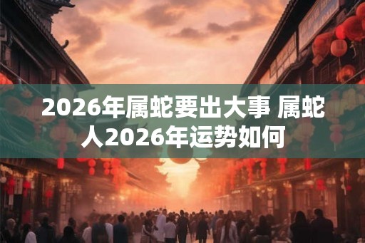 2026年属蛇要出大事 属蛇人2026年运势如何