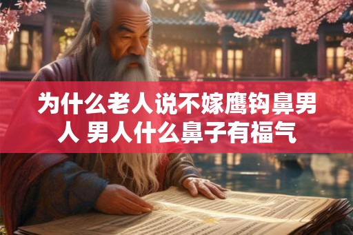 为什么老人说不嫁鹰钩鼻男人 男人什么鼻子有福气