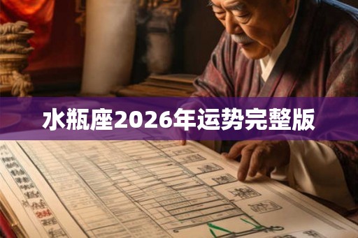 水瓶座2026年运势完整版