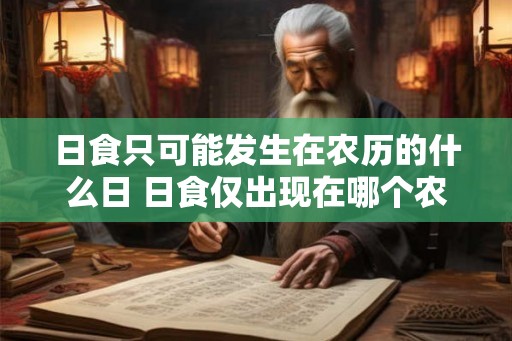 日食只可能发生在农历的什么日 日食仅出现在哪个农历日