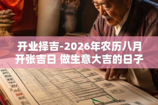 开业择吉-2026年农历八月开张吉日 做生意大吉的日子