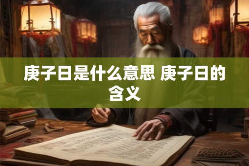 庚子日是什么意思 庚子日的含义