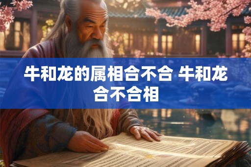 牛和龙的属相合不合 牛和龙合不合相