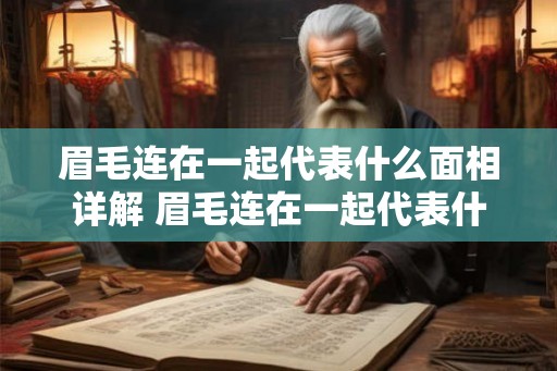 眉毛连在一起代表什么面相详解 眉毛连在一起代表什么相
