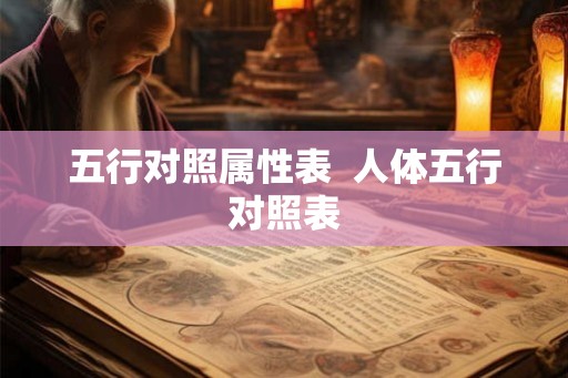 五行对照属性表 人体五行对照表 五行对照属性表 人体五行对照表