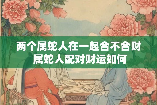 两个属蛇人在一起合不合财 属蛇人配对财运如何