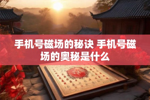 手机号磁场的秘诀 手机号磁场的奥秘是什么 手机号磁场的秘诀 手机号磁场的奥秘是什么