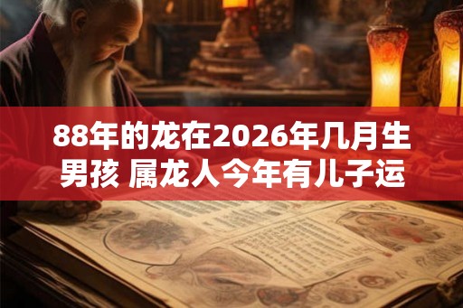 88年的龙在2026年几月生男孩 属龙人今年有儿子运吗