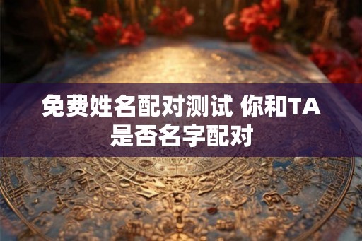 免费姓名配对测试 你和TA是否名字配对