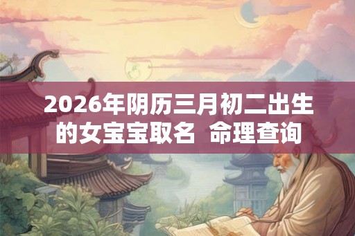 2026年阴历三月初二出生的女宝宝取名  命理查询