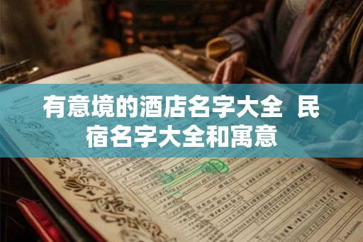 有意境的酒店名字大全  民宿名字大全和寓意