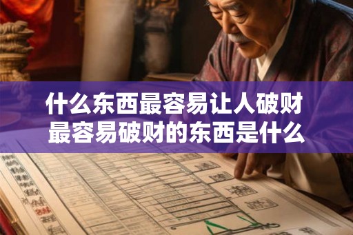 什么东西最容易让人破财 最容易破财的东西是什么
