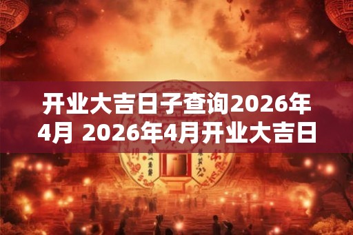 开业大吉日子查询2026年4月 2026年4月开业大吉日查询