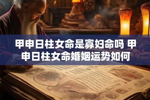 甲申日柱女命是寡妇命吗 甲申日柱女命婚姻运势如何