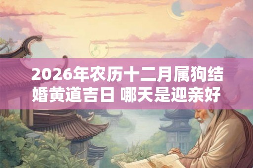 2026年农历十二月属狗结婚黄道吉日 哪天是迎亲好日期