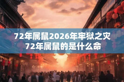 72年属鼠2026年牢狱之灾 72年属鼠的是什么命 72年属鼠2026年牢狱之灾 72年属鼠的是什么命