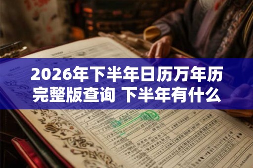 2026年下半年日历万年历完整版查询 下半年有什么法定节假日 2026年下半年日历万年历完整版查询 下半年有什么法定节假日