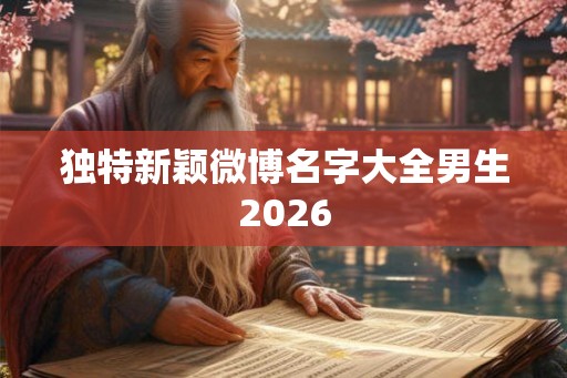 独特新颖微博名字大全男生2026