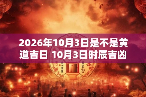 2026年10月3日是不是黄道吉日 10月3日时辰吉凶 2026年10月3日是不是黄道吉日 10月3日时辰吉凶