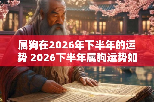 属狗在2026年下半年的运势 2026下半年属狗运势如何