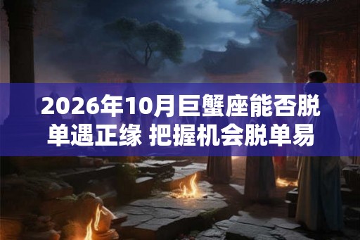 2026年10月巨蟹座能否脱单遇正缘 把握机会脱单易