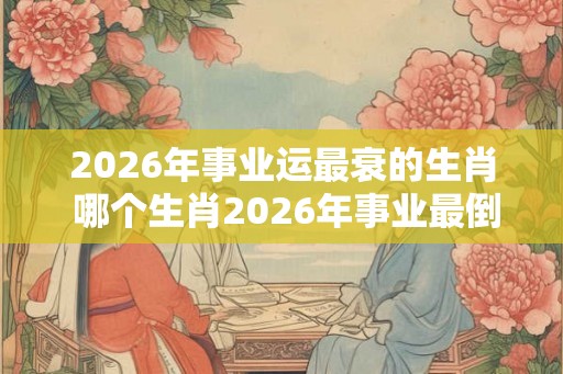 2026年事业运最衰的生肖 哪个生肖2026年事业最倒霉