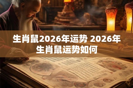 生肖鼠2026年运势 2026年生肖鼠运势如何