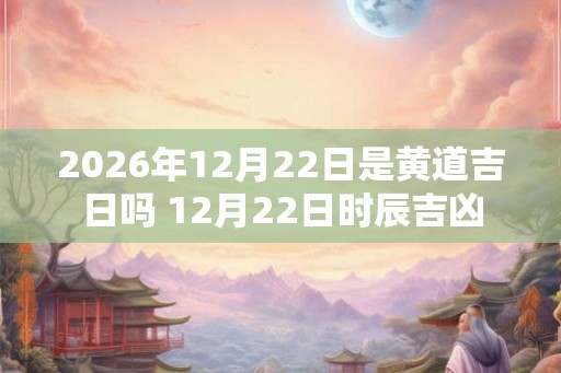 2026年12月22日是黄道吉日吗 12月22日时辰吉凶