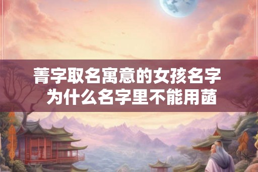 菁字取名寓意的女孩名字  为什么名字里不能用菡