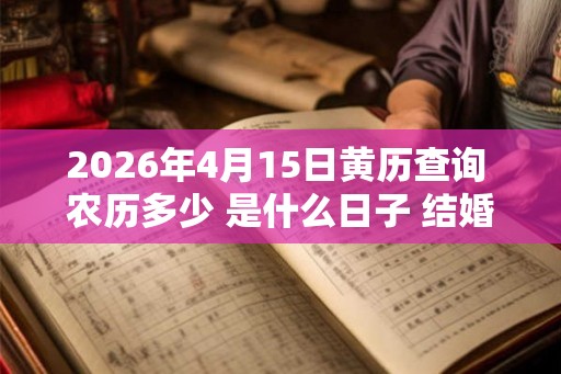 2026年4月15日黄历查询 农历多少 是什么日子 结婚吉时