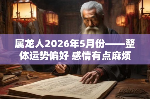 属龙人2026年5月份——整体运势偏好 感情有点麻烦