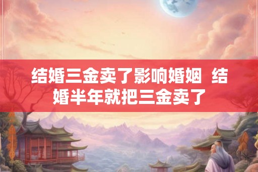结婚三金卖了影响婚姻  结婚半年就把三金卖了